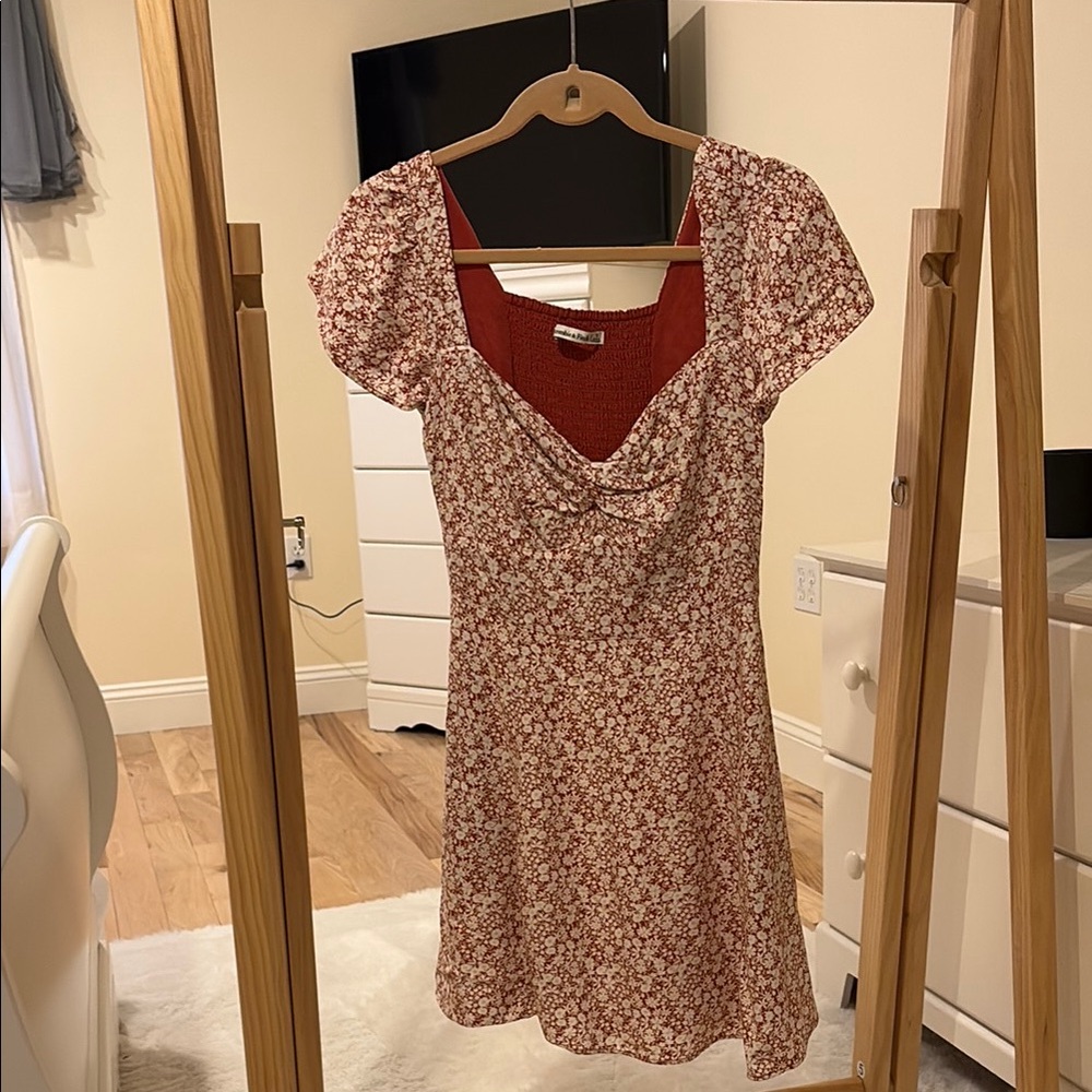 Abercrombie & Fitch Red and White Floral Mini Dress